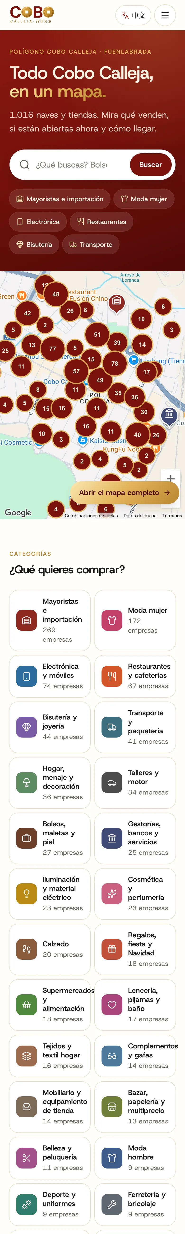 Web de Directorio Cobo Calleja en móvil