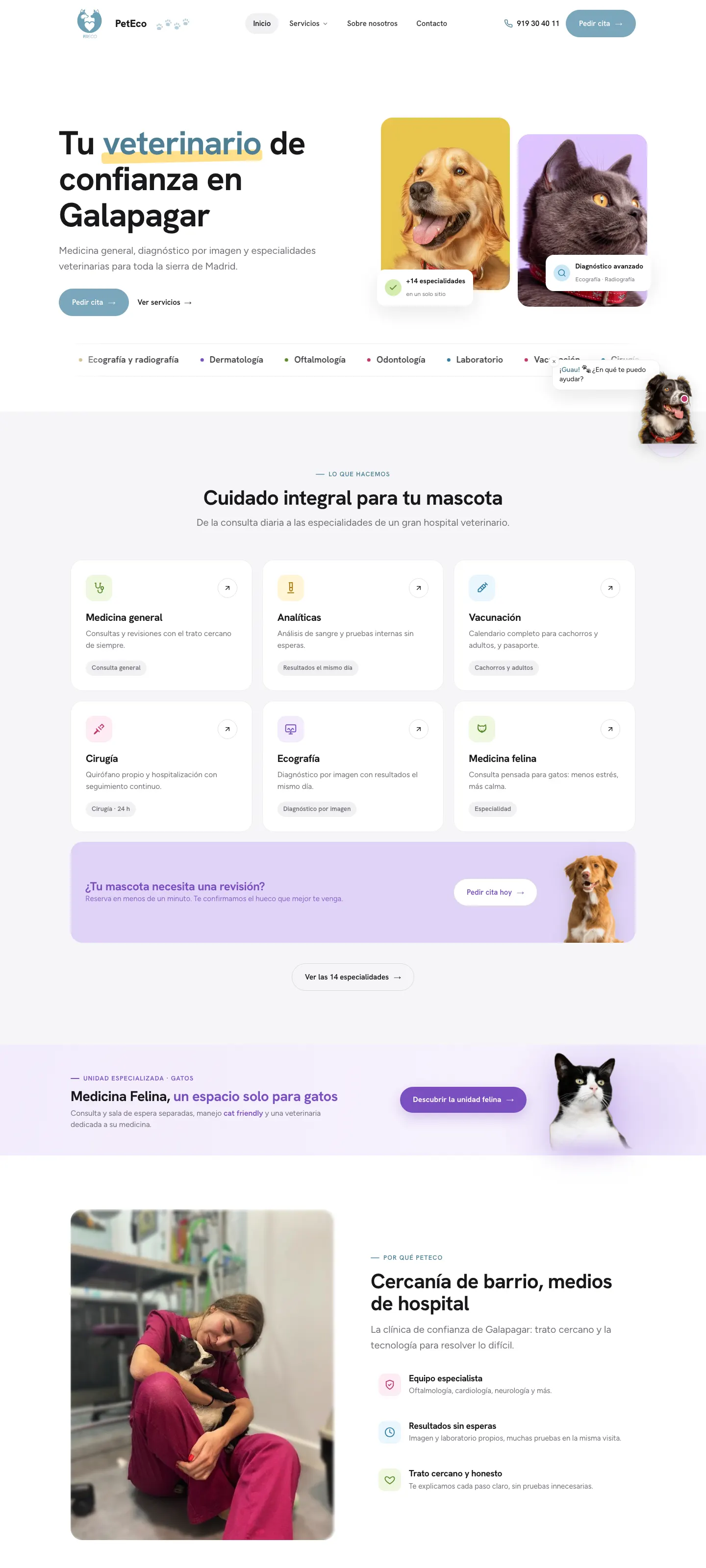 Web de PetEco en ordenador